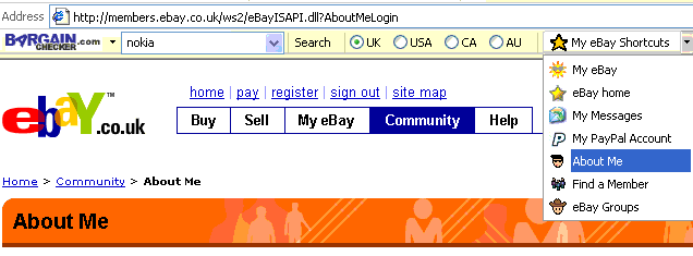 Screenshot of misspelled auction eBay typo finder Toolbar
